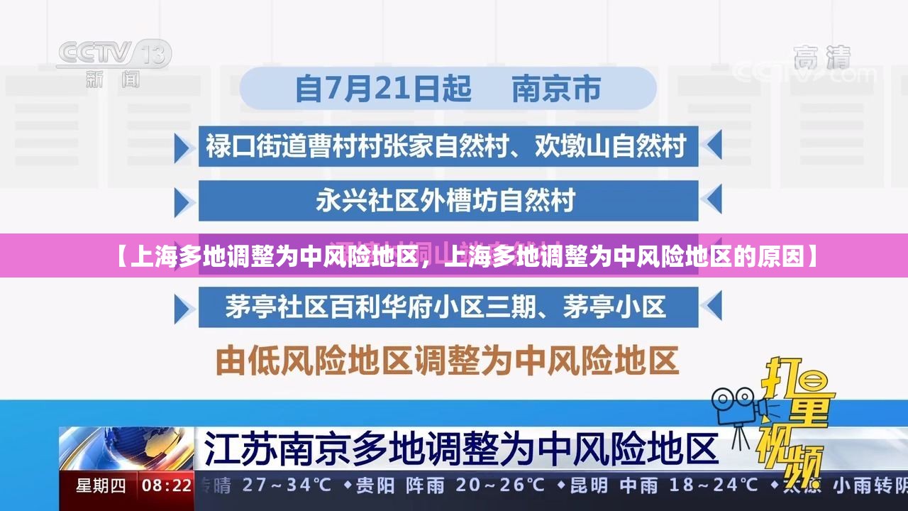 【上海多地调整为中风险地区，上海多地调整为中风险地区的原因】