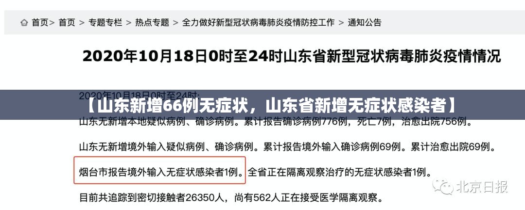 【山东新增66例无症状，山东省新增无症状感染者】