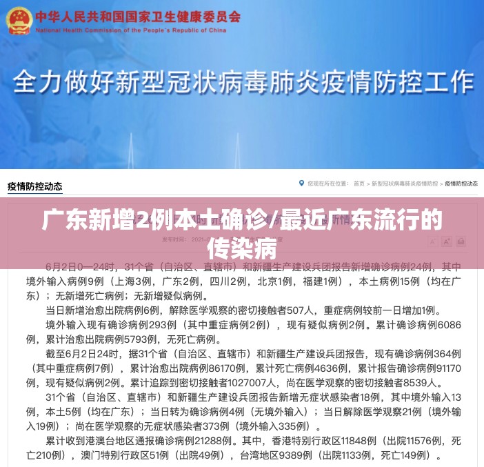 广东新增2例本土确诊/最近广东流行的传染病