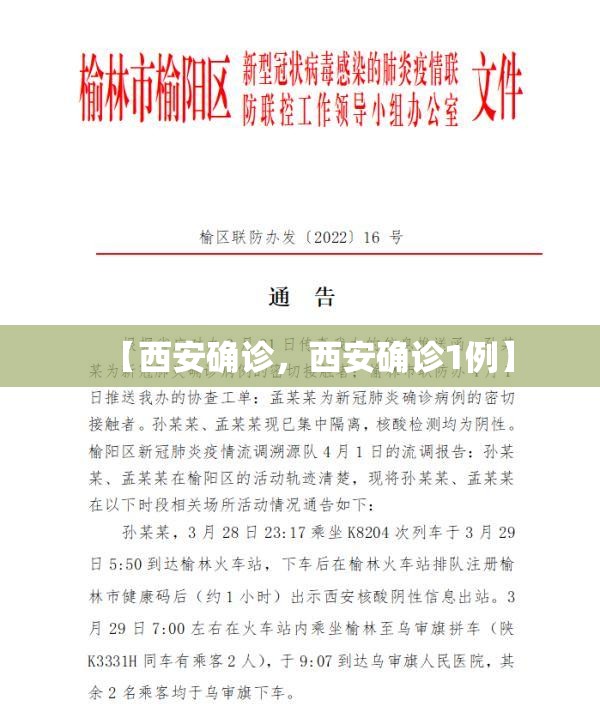 【西安确诊，西安确诊1例】