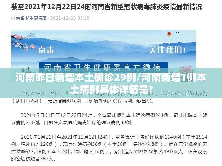 河南昨日新增本土确诊29例/河南新增1例本土病例具体详情是? 河南昨日新增本土确诊29例/河南新增1例本土病例具体详情是?