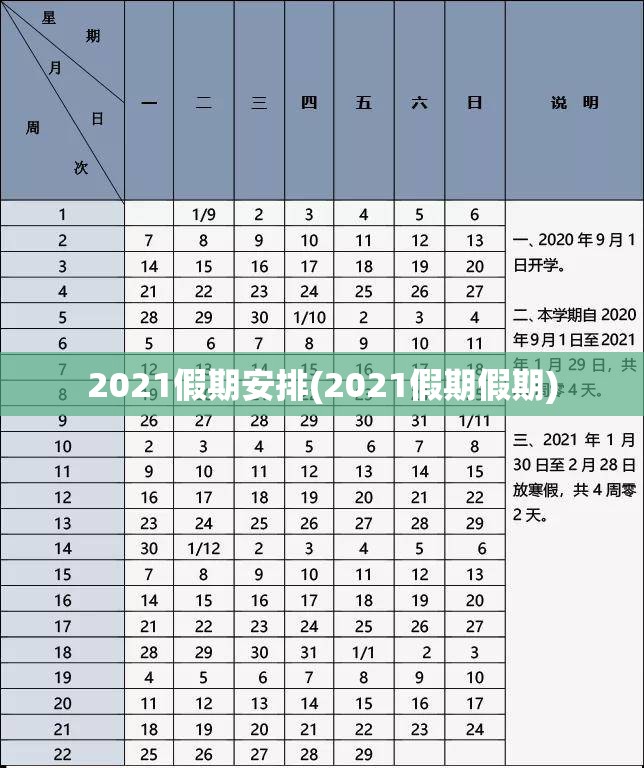 2021假期安排(2021假期假期) 2021假期安排(2021假期假期)