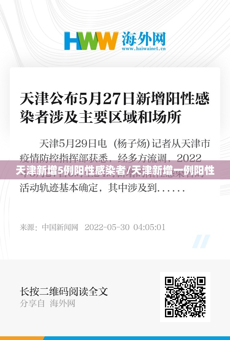 天津新增5例阳性感染者/天津新增一例阳性