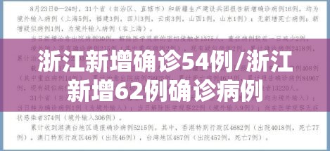 浙江新增确诊54例/浙江新增62例确诊病例