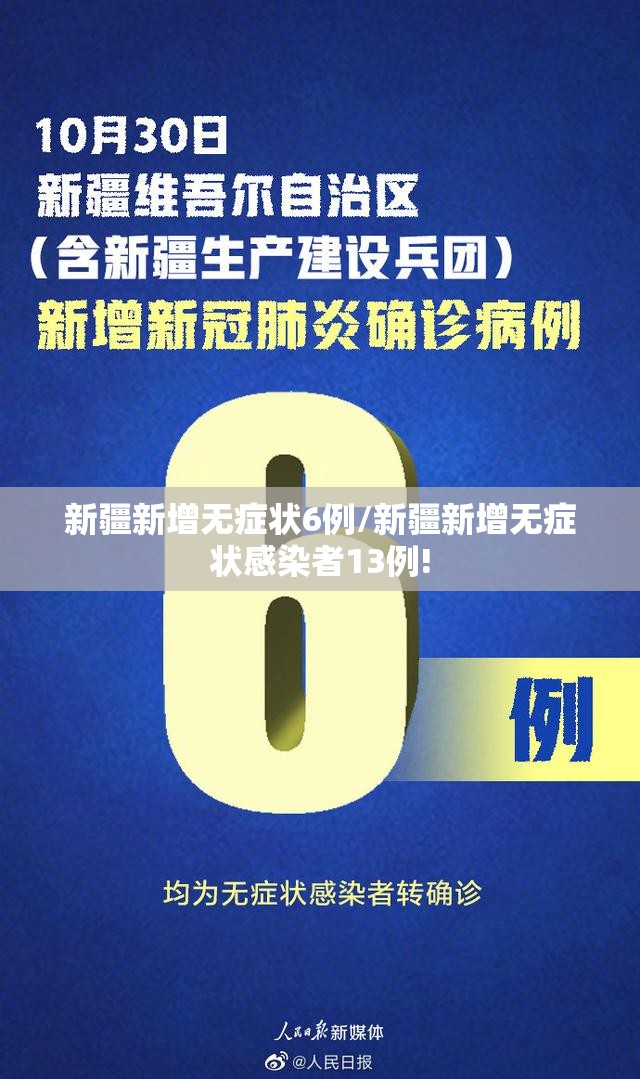 新疆新增无症状6例/新疆新增无症状感染者13例!