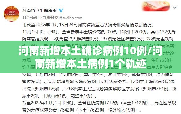 河南新增本土确诊病例10例/河南新增本土病例1个轨迹