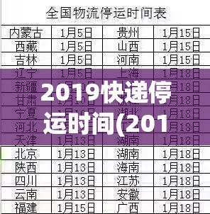 2019快递停运时间(2019快递物流停运时间)