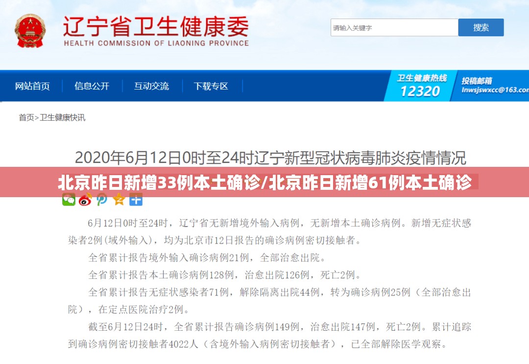 北京昨日新增33例本土确诊/北京昨日新增61例本土确诊