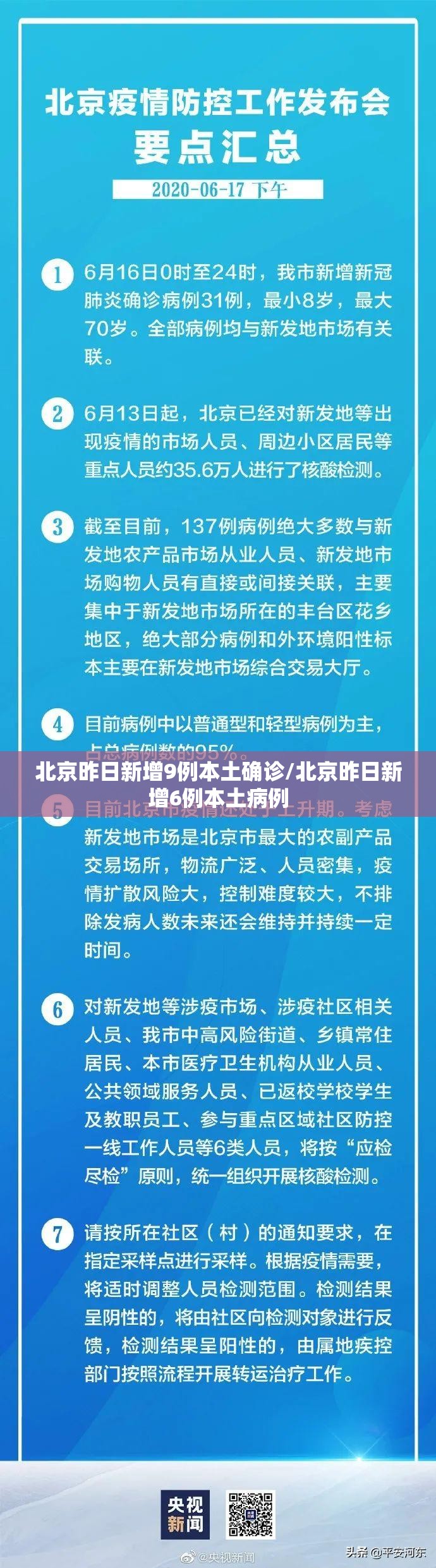北京昨日新增9例本土确诊/北京昨日新增6例本土病例