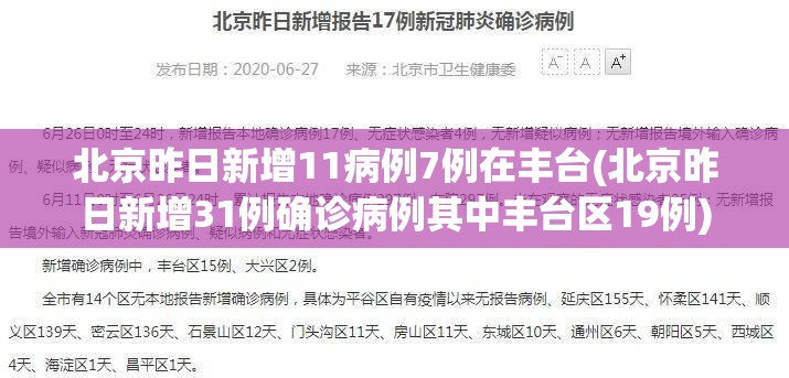 北京昨日新增11病例7例在丰台(北京昨日新增31例确诊病例其中丰台区19例) 北京昨日新增11病例7例在丰台(北京昨日新增31例确诊病例其中丰台区19例)