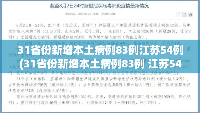 31省份新增本土病例83例江苏54例(31省份新增本土病例83例 江苏54例)