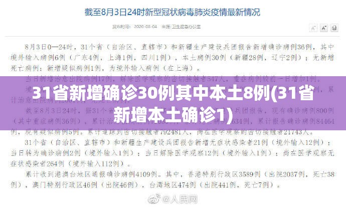 31省新增确诊30例其中本土8例(31省新增本土确诊1)