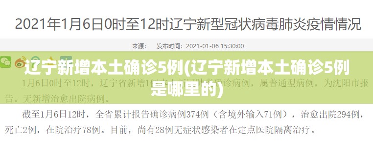 辽宁新增本土确诊5例(辽宁新增本土确诊5例是哪里的)
