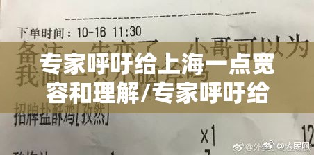 专家呼吁给上海一点宽容和理解/专家呼吁给上海一点宽容和理解的句子