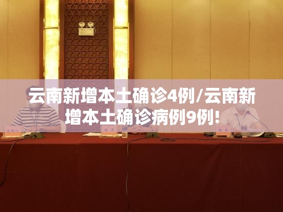 云南新增本土确诊4例/云南新增本土确诊病例9例!