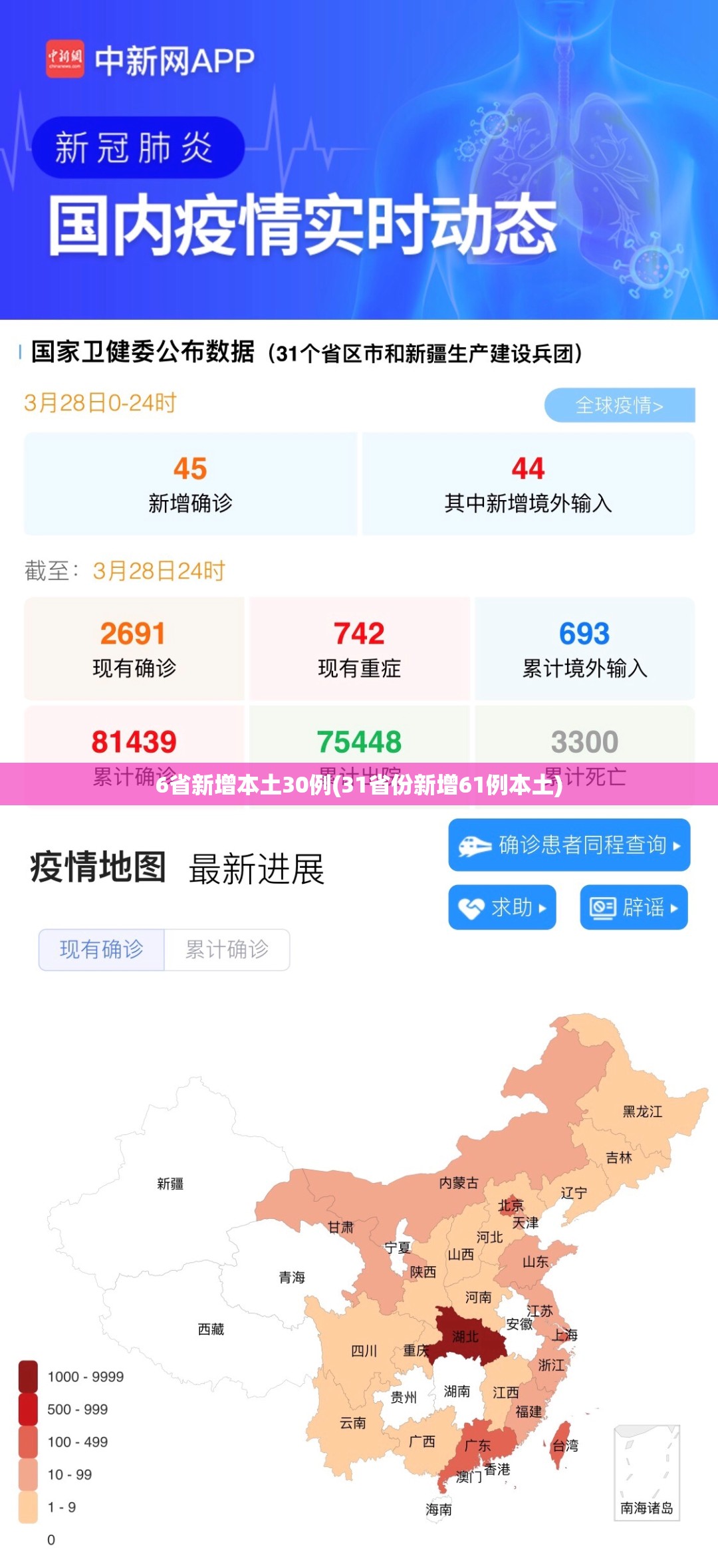 6省新增本土30例(31省份新增61例本土)