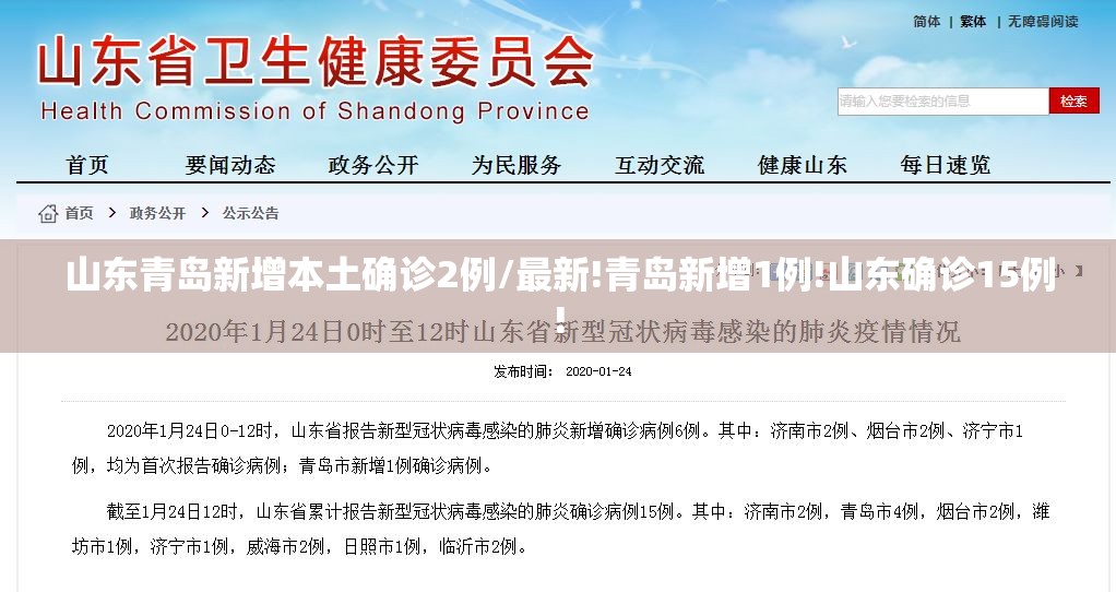 山东青岛新增本土确诊2例/最新!青岛新增1例!山东确诊15例!