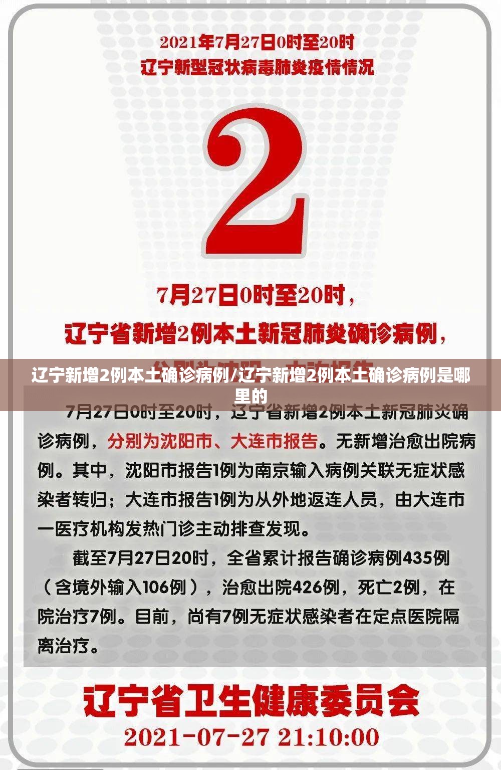辽宁新增2例本土确诊病例/辽宁新增2例本土确诊病例是哪里的