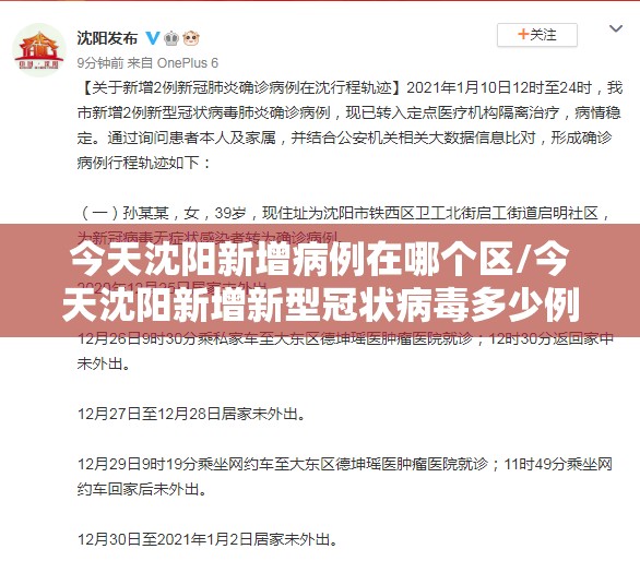 今天沈阳新增病例在哪个区/今天沈阳新增新型冠状病毒多少例